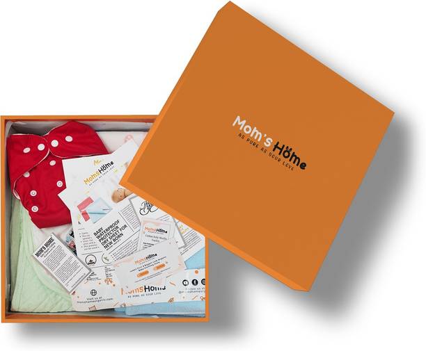 Mom's Home Supersoft Baby Organic cotton Muslin gift set, 0-6 Month - 18 pieces