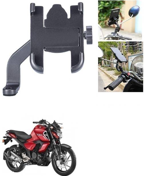 Qiisx Mirror Fitting Metal Mobile Holder For Yamaha FZ-S Bike Mobile Holder
