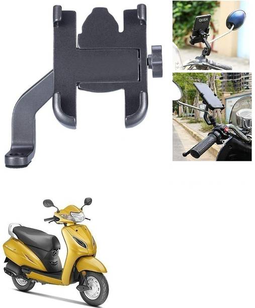 Qiisx Mirror Fitting Metal Mobile Holder For Honda Activa 5G Bike Mobile Holder