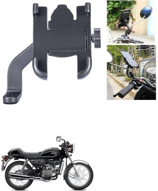 Qiisx Mirror Fitting Metal Mobile Holder For Hero Splendor Pro Bike Mobile Holder