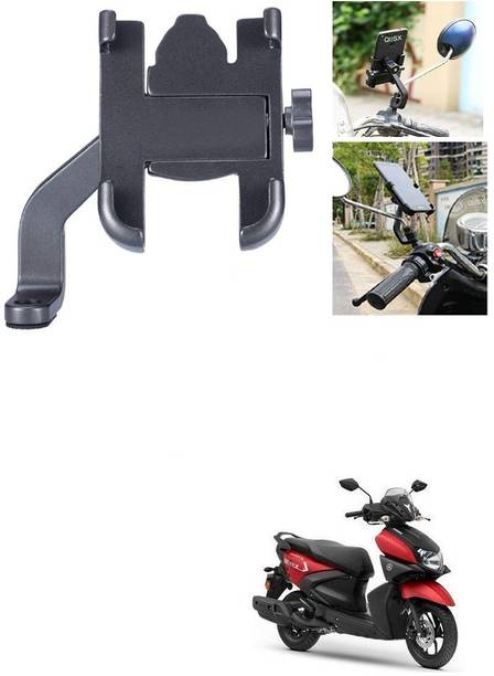 Qiisx Mirror Fitting Metal Mobile Holder For Yamaha RayZR 125 Bike Mobile Holder