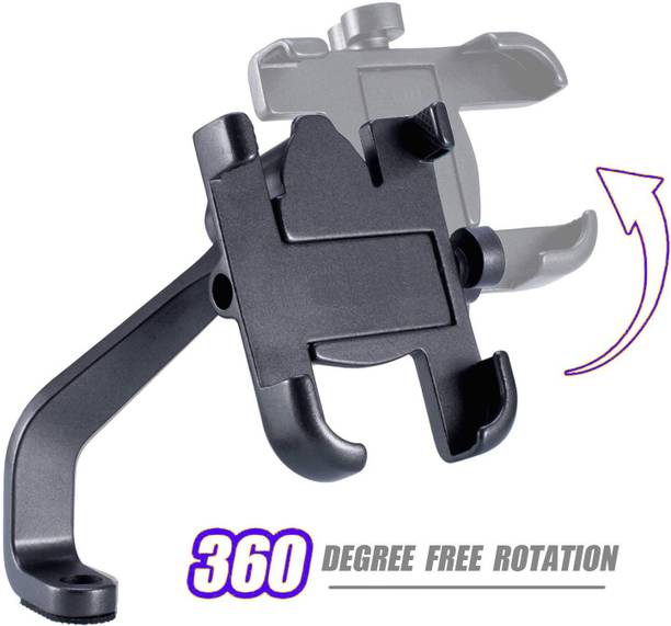 Qiisx Mirror Fitting Metal Mobile Holder For Bajaj Pulsar 135 LS DTS-i Bike Mobile Holder