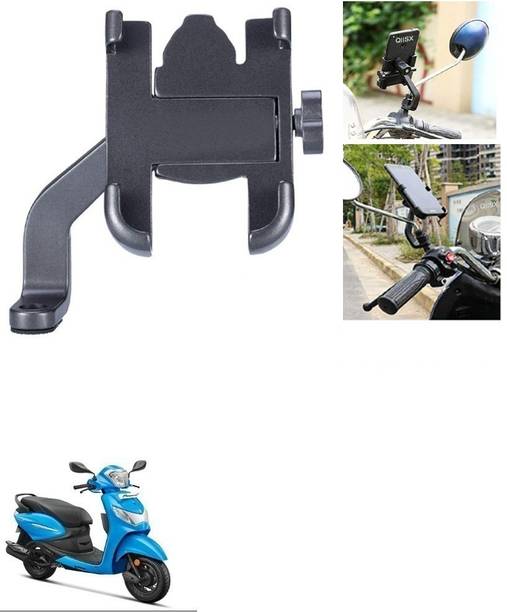 Qiisx Mirror Fitting Metal Mobile Holder For Hero Pleasure Bike Mobile Holder