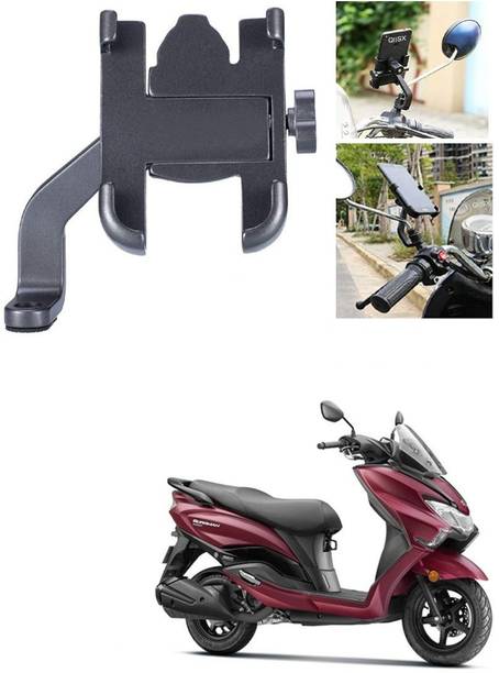 Qiisx Mirror Fitting Metal Mobile Holder For Suzuki Burgman Street Bike Mobile Holder