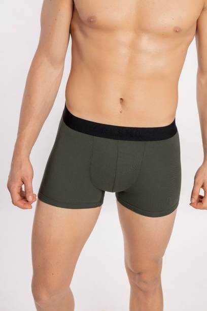 Skinny Fit Solid Micro Modal Green Mens Trunk Pack Of 1 Solid Men Trunk