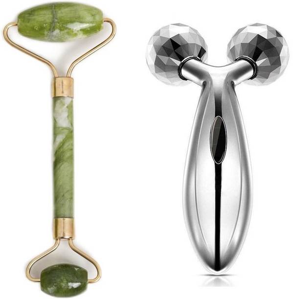 CHIWAY FACE AND HEAD ROLLER JADE FACE ROLLER WITH 3D FACE BODY MASSAGER Massager
