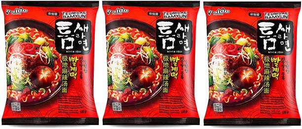 Paldo Teumsae Ramyun Noodles 120g Each Pack of 3 Instant Noodles Vegetarian