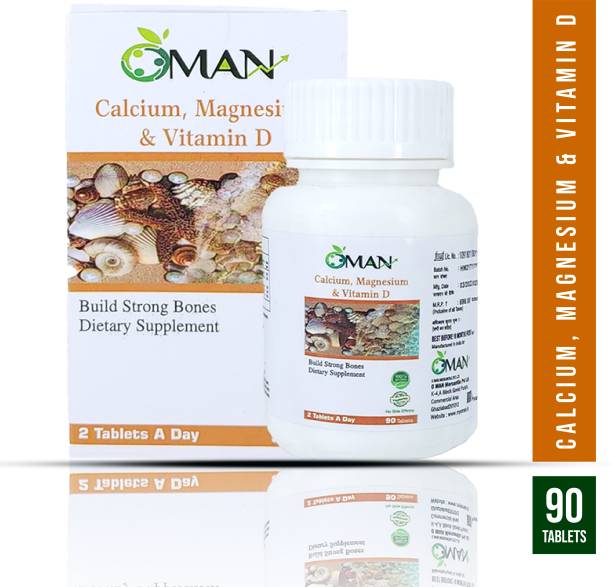 Oman Calcium Magnesium + Vitamin D Supplement for Bone Health ( 90 Tablets)