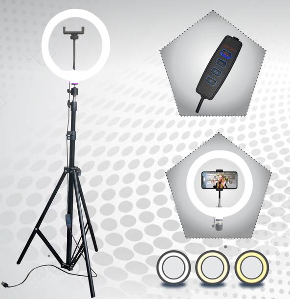 airtech 10“ Big LED ring light with stand for youtube videos with Phone Holder Ring Flash