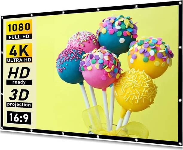 Vilro 100 inch 16:9 HD Projector Screen, Anti-Crease Foldable Portable, white matt Projector Screen (Width 87 cm x 49 cm Height)