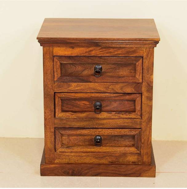 marutiwood Solid Wood Nina Bedside Table Solid Wood Corner Table