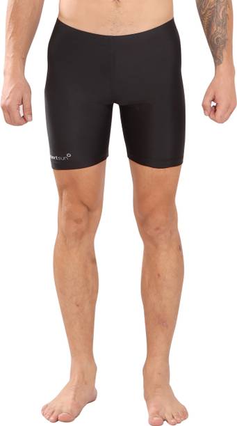 Sport Sun Solid Men Black Tights