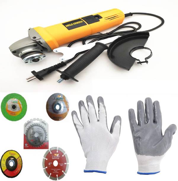 Gadariya King 801 ANGLE GRINDER HEAVY DUTY 850W and gloves and 5pcs 4" blade Angle Grinder