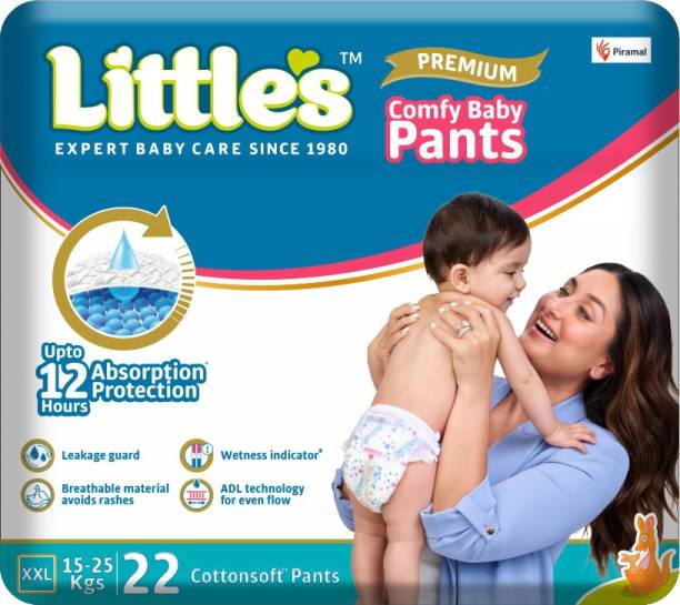 Little's Comfy Baby Pants Diapers with Wetness Indicator and 12 hours Absorption - XXL