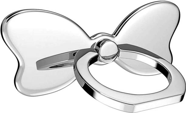 befunky Bow Shape Metal Mobile Phone Finger Ring Stability Holder Kickstand 360 (Silver) Mobile Holder
