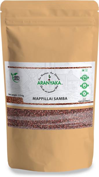 ARANYAKA Traditional Mappillai Samba 2.5 Kg Red Rice-Diabetic Friendly-Gluten Free Red Mapillai Samba Rice (Medium Grain, Parboiled)