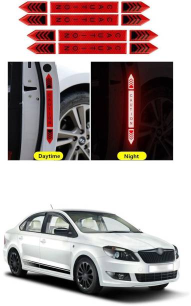 PECUNIA Car Door Open Caution Sticker Reflective Tape Safety Warning Decal 978 55 mm x 5 m Multi Color Reflective Tape