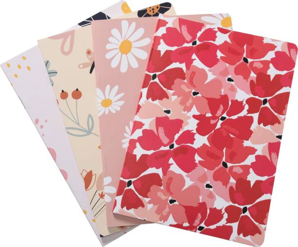 Papboo SET OF FOUR FLORAL A5 Diary Unruled 240 Pages
