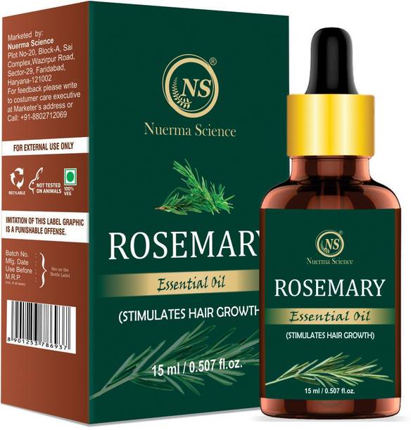 Nuerma Science 100% Pure Rosemary Essential Oil For Thick Shiny Dense Beard Growth Oil Hair Oil