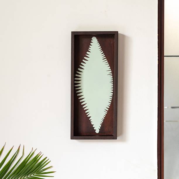 ExclusiveLane 'Wooden Foliage' Handcrafted Wooden & Iron Wall Décor|Hanging In Decorative Showpiece - 35.3 cm