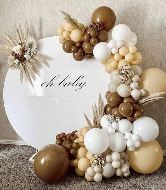 R G ACCESSORIES Solid Pastel brown yellow balloon Garland kit 62pcs baby shower wedding birthday Balloon