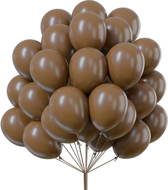 Bash N Splash Solid Premium Quality Brown Retro Coffee Color Balloon For Baby shower Pack Of 50 Balloon