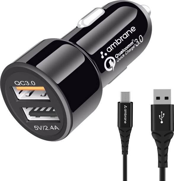 Ambrane 27 W Qualcomm Certified Turbo Car Charger