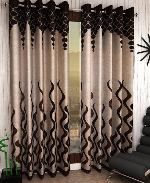 Home Sizzler 153 cm (5 ft) Polyester Semi Transparent Window Curtain (Pack Of 2)