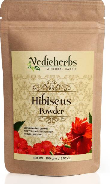 वैदिकहर्ब्स Hibiscus Powder for Hair Growth, Glowing Skin, Thicker Hair, Reduce Hair Loss