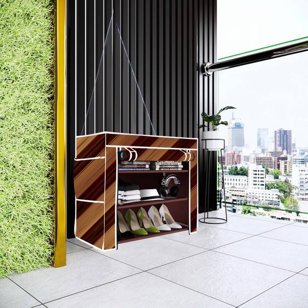 Flipkart Perfect Homes Studio Wall Panel Print Multipurpose Adjustable 3 Shelves Metal Shoe Stand