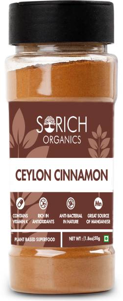 Sorich Organics Ceylon Cinnamon Powder-50GM- Dalchini Powder|Ready Masala Sprinkler.