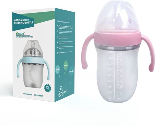 JIALTO Baby Silicon Feeding Bottle with Anti Colic for New Born Babies - 260 ml