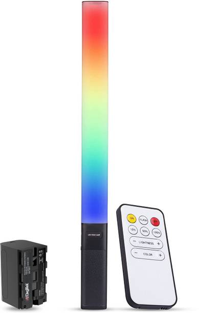 DIGITEK Portable RGB LED Light Wand with NP F750 Battery & Remote (DSL-20W RGBCombo) 2400 lx Camera LED Light