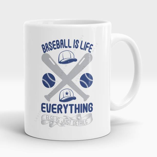 LASTWAVE Baseball is life everything else is just details, Baseball Graphic Design 11Oz Ceramic Coffee Mug