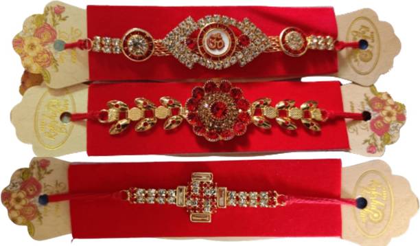 Bhavya Sale Designer RA35 Mauli Thread Rakhi  Set