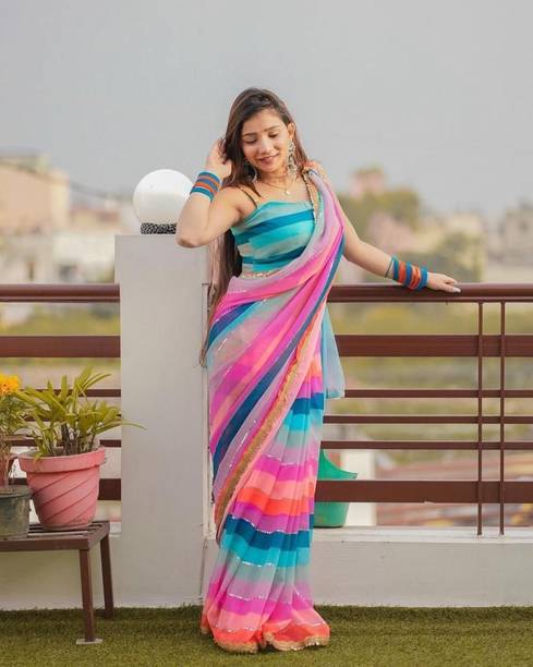 Solid/Plain Bollywood Georgette Saree