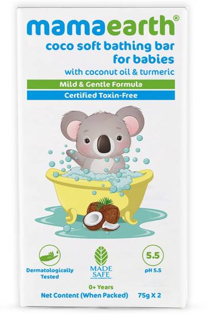 Mamaearth Coco Soft Bathing Bar for Babies, With Coconut Oil & Turmeric Pack of 2