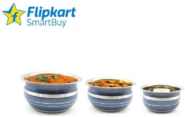 Flipkart SmartBuy Stainless Steel Color Cook And Serve Set -3pc Handi Set Cookware Set