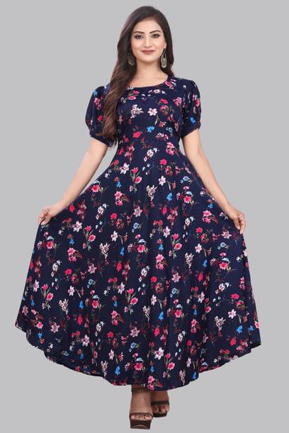LEZLY Women Maxi Blue Full Length Dress