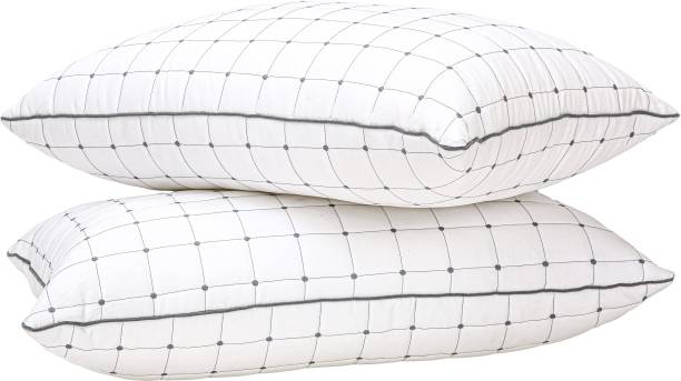 Papaya Soft & Luxurious Microfiber Quilted Polyester Fibre, Microfibre Geometric Sleeping Pillow Pack of 2