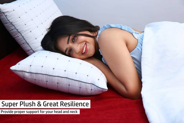 BETTER SLEEP furnishing Soft Density for Stomach and Back Sleepers - Standard Polyester Fibre Geometric Sleeping Pillow Pack of 2
