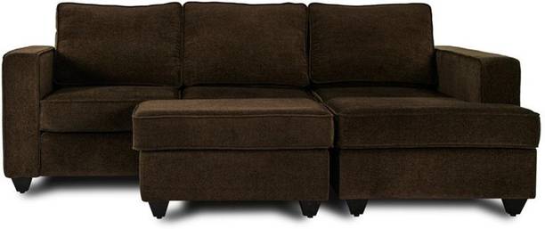 Wakefit Napper 2 Seater + Right Aligned Chaise with Ottoman Fabric 5 Seater  Sofa