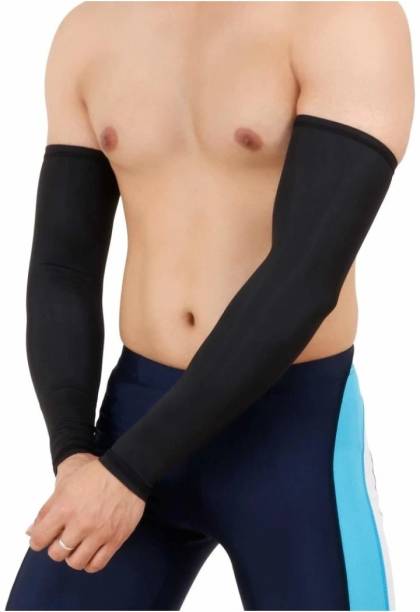 RISHIKA ENTERPRISES Trending Popular Sun UV Protection Arm Sleeves for Men Women Gloves (Black) Cycling Gloves