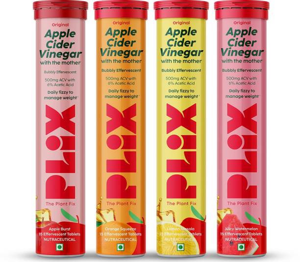 The Plant Fix Plix ACV Apple Cider Vinegar Effervescent Tablets For Weight Management