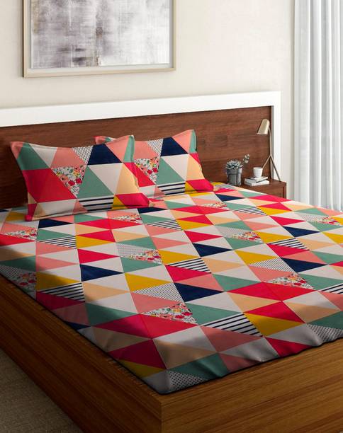 Amrange 160 TC Microfiber Double Printed Flat Bedsheet