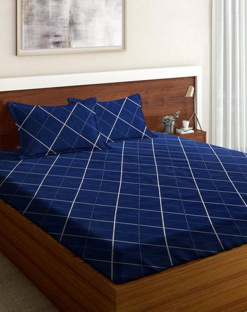 Amrange 160 TC Microfiber Double Striped Flat Bedsheet