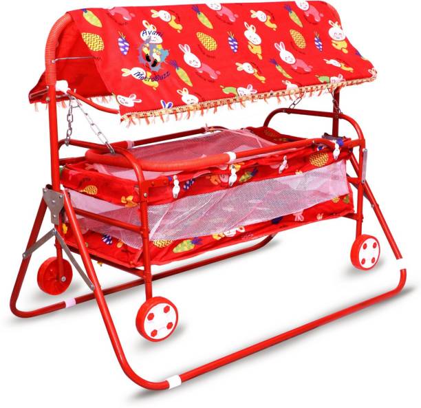 Avani MetroBuzz Foldable Cradle Bed with Swing Palna Jhula for New Born Baby Multiparous Crib