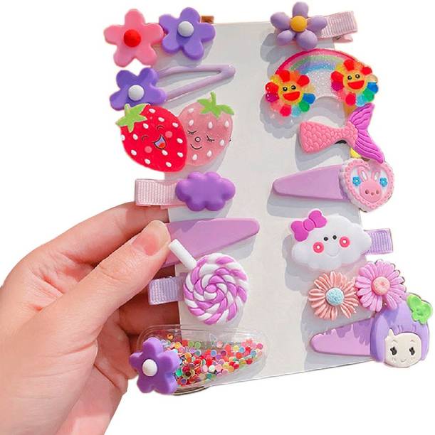 Myra Collection 14pcs Unicorn HairClips New Born Baby Props Costumes Hair Clip Purple Hair Clip