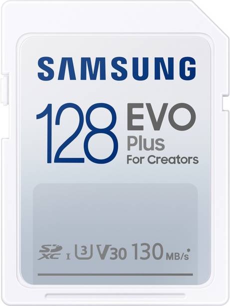 SAMSUNG MB-SC128K/APC EVO Plus 128 GB SDHC Class 10 130 MB/s  Memory Card Compatible with Camera, Computer