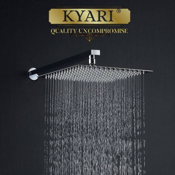 Kyari - PREMIUM 8 x 8 Ultra Slim Shower + EXTRA Heavy Arm Shower Complete Set Shower Head